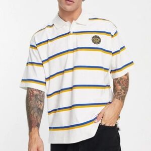 Vans X Slack & Field Striped Sealed Polo Shirt Men's XL Loose Fit